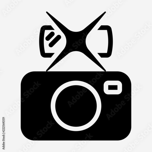 Glyph taking picture pixel perfect vector icon