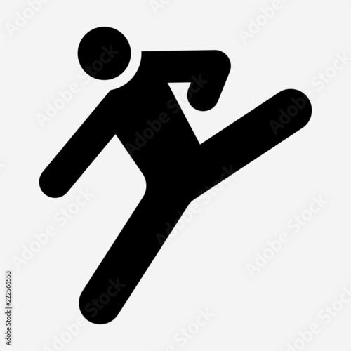 Glyph kung-fu film pixel perfect vector icon