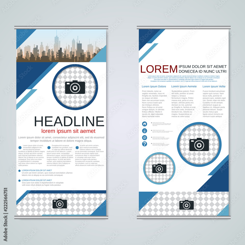 Fototapeta premium Modern roll-up business banners vector design template