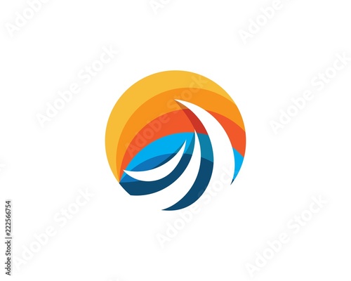 Water Wave symbol and icon Logo Template