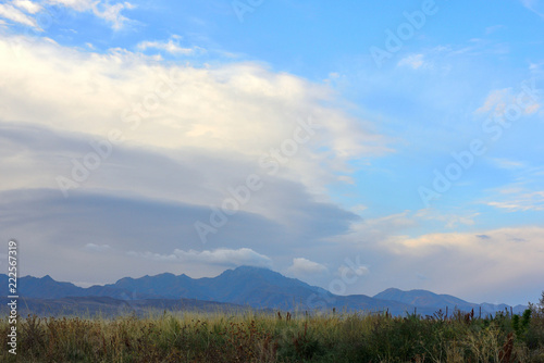 Kazakh steppe landscape in Altyn-Emel