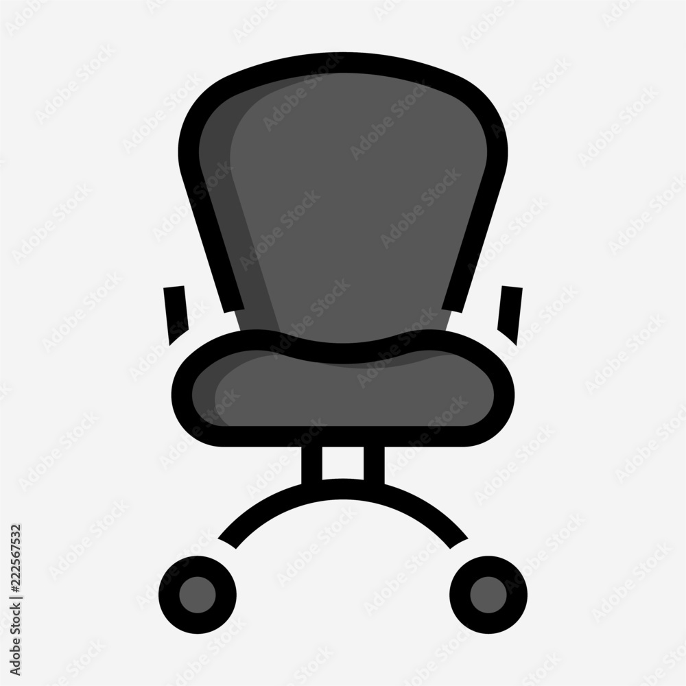 Coloured outline office chair pixel perfect vector icon Coloured outline office chair pixel perfect vector icon