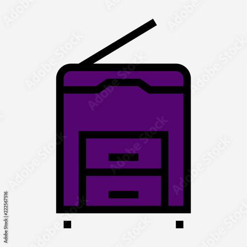 Coloured outline photocopy machine pixel perfect vector icon