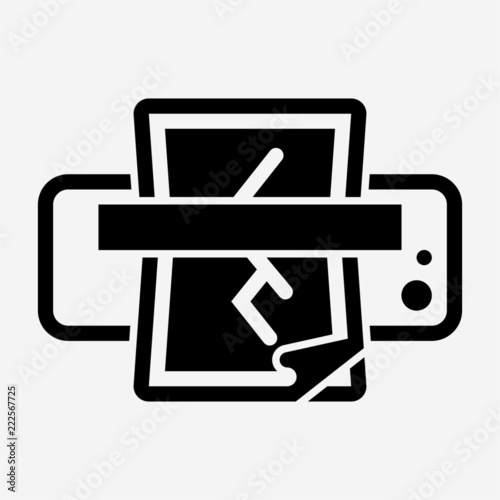 Glyph laminating machine pixel perfect vector icon