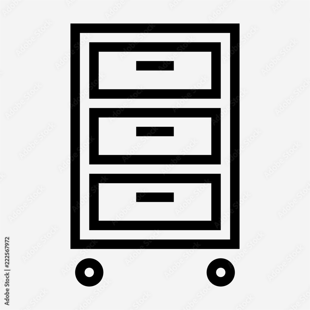 Outline document cabinet pixel perfect vector icon Outline document cabinet pixel perfect vector icon