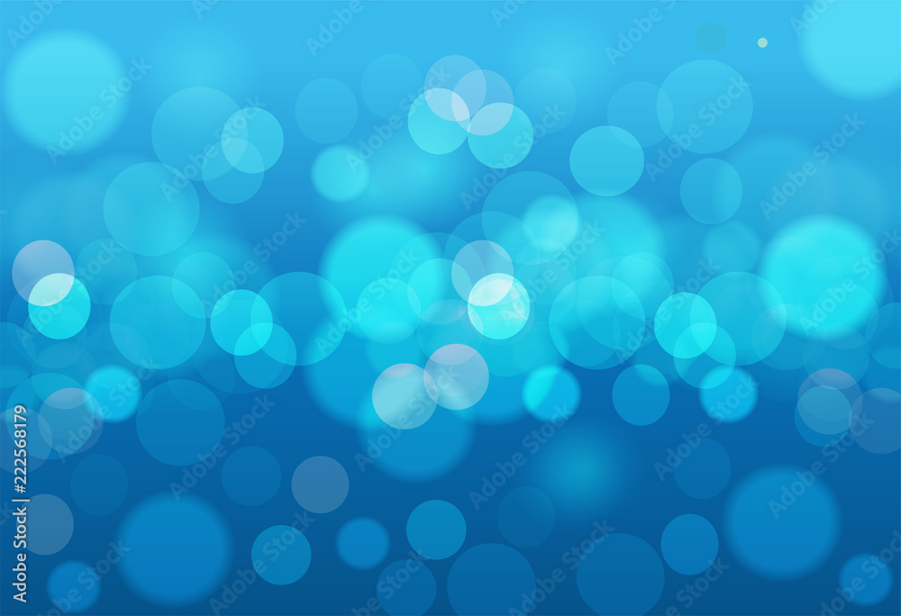 Vector abstract blue sky background with blur bokeh light effect