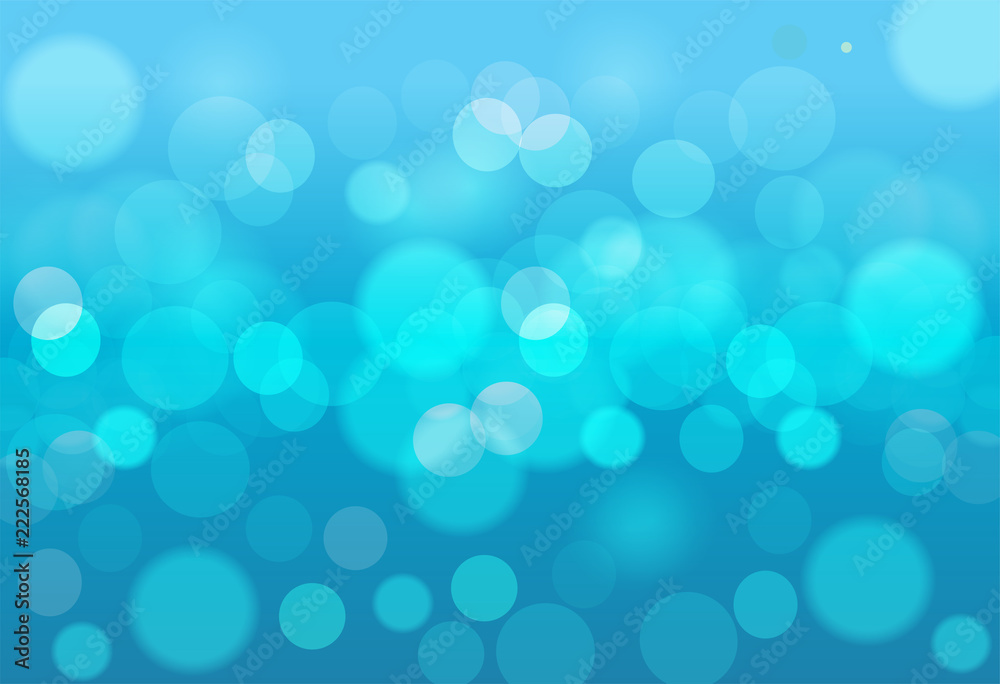 Vector abstract blue sky background with blur bokeh light effect