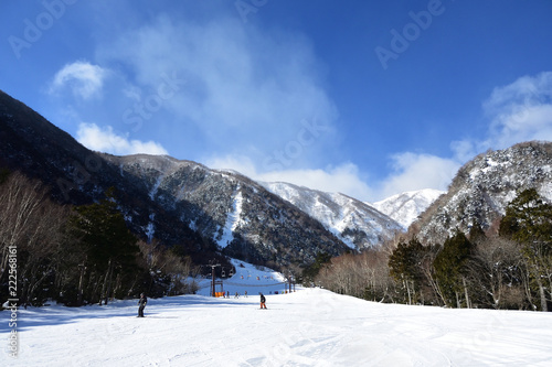 Skiing in winter