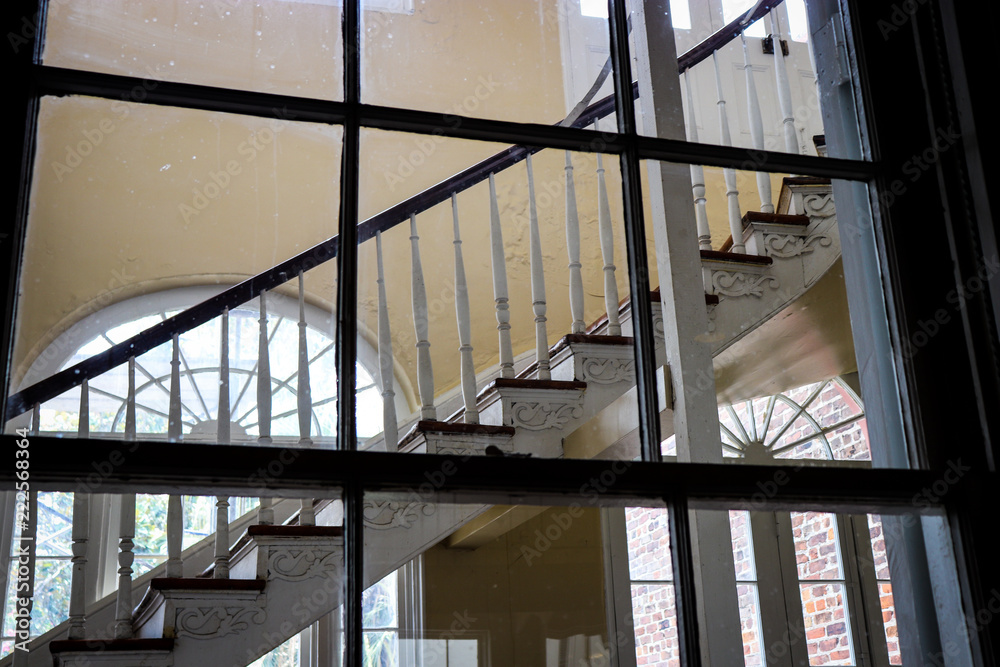 Obraz premium General view of vintage apothecary interior with various ingredients, antique bottles and equipment