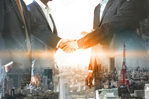 Photography Double exposure Business People Handshake Meeting