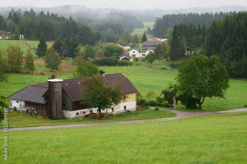 Austria landscape of rural farm steads photo