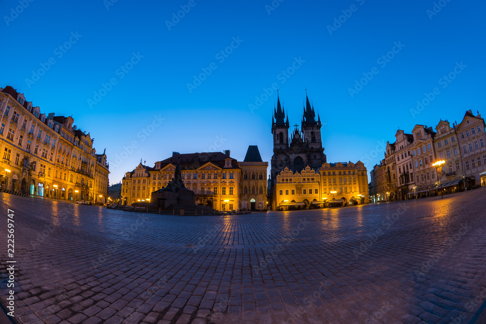 Panorama view of old town square in Prague city, Czech Republic