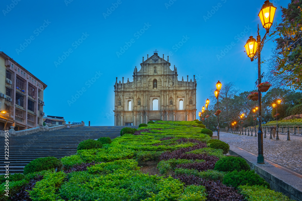 Ruins of St. Paul's the famous place in Macao, China