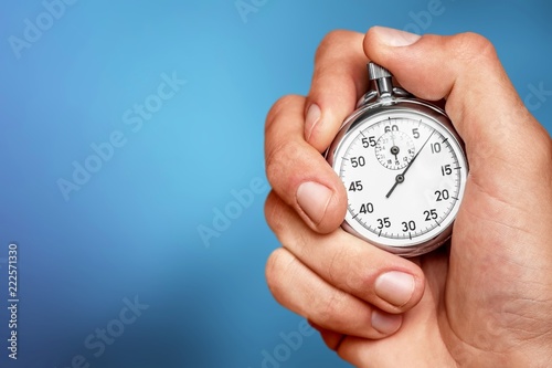 Close-up Stopwatch in Human Hand, Timer