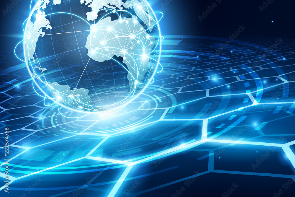 Abstract of world network, internet and global connection concept