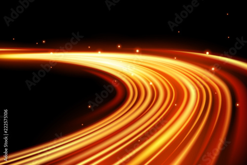 Glowing magic light effect and long trails fire motion