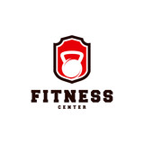 Fitness center logo designs vector, Gymnastic logo template, Strong Shield logo