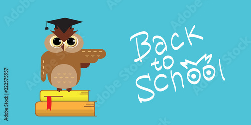 Back to school. Vector card with lettering text