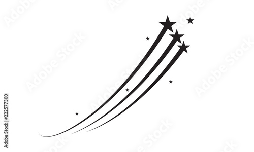 Star trail comet trace firework vector black lines
