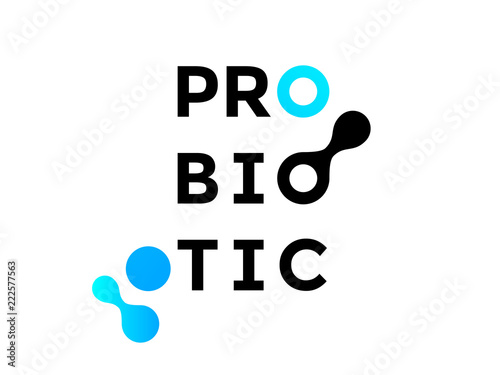Probiotics icon health molecule vector logo