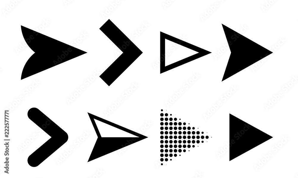 Arrow icons vector direction pointers symbols Stock Vector Adobe Stock