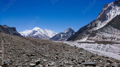 K2 and Broad Peak from Concordia in the Karakorum Mountains Pakistan photo