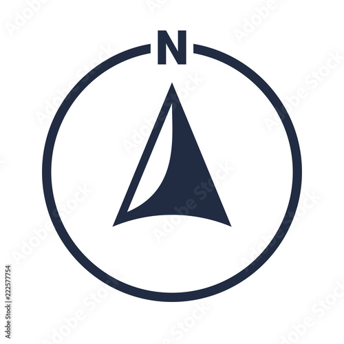 North arrow icon N direction vector point symbol