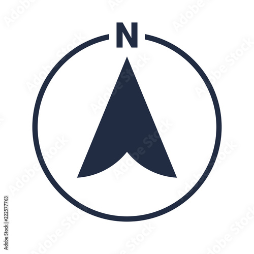 North arrow icon N direction vector pointer symbol