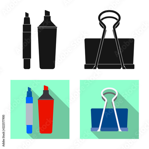 Isolated object of office and supply sign. Collection of office and school vector icon for stock.