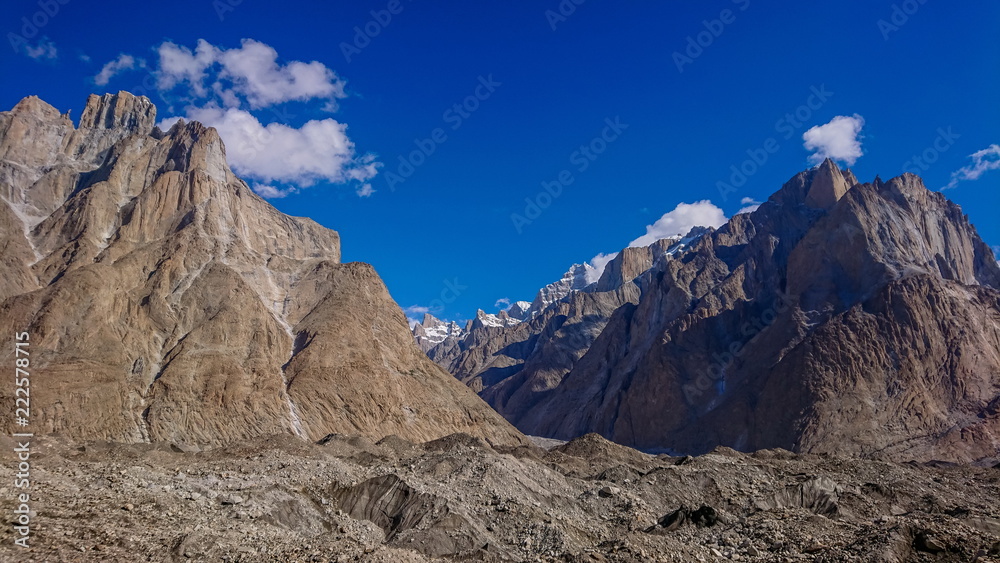 Landscape of K2 trekking trail in Karakoram range, Trekking along the Karakorum Mountains in Northern Pakistan