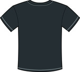 Back side of Mens Black T-shirt