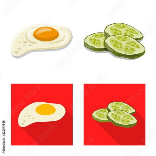 Vector illustration of burger and sandwich symbol. Collection of burger and slice stock vector illustration.