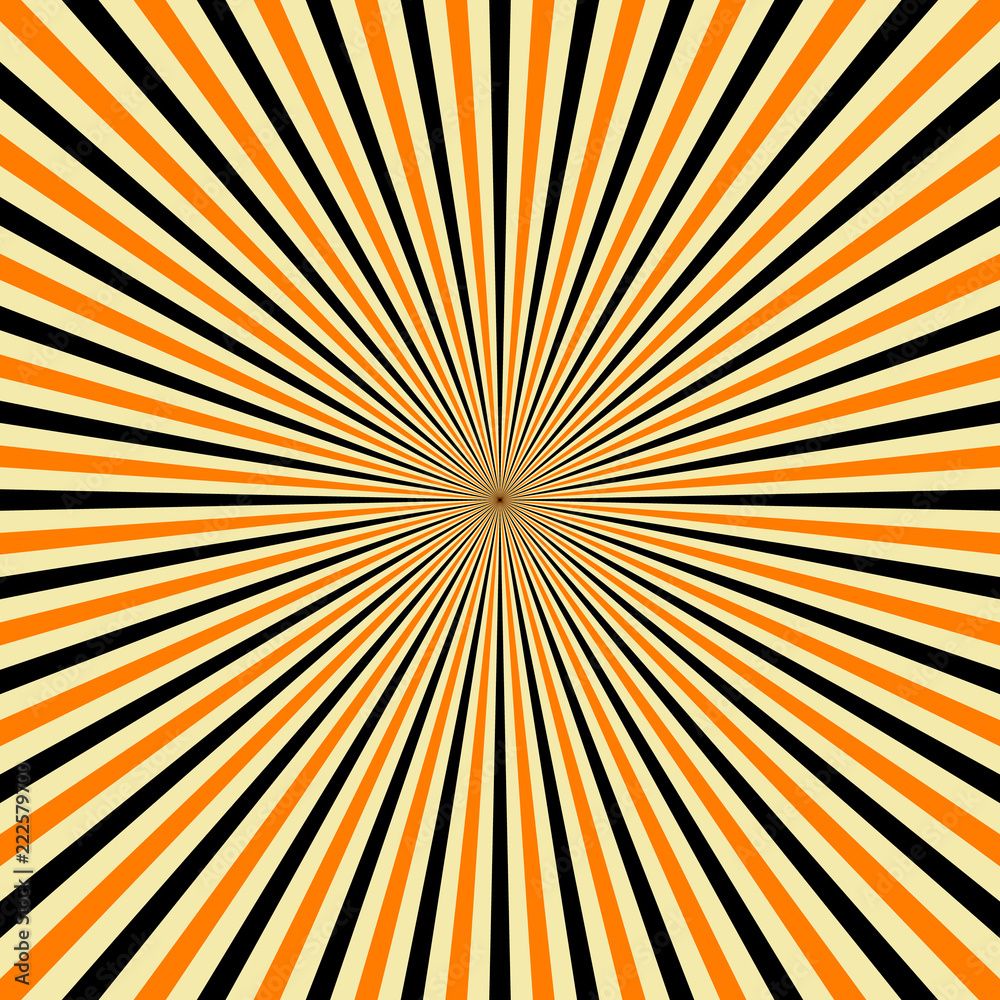 Fototapeta premium black and orange radial rays, halloween background