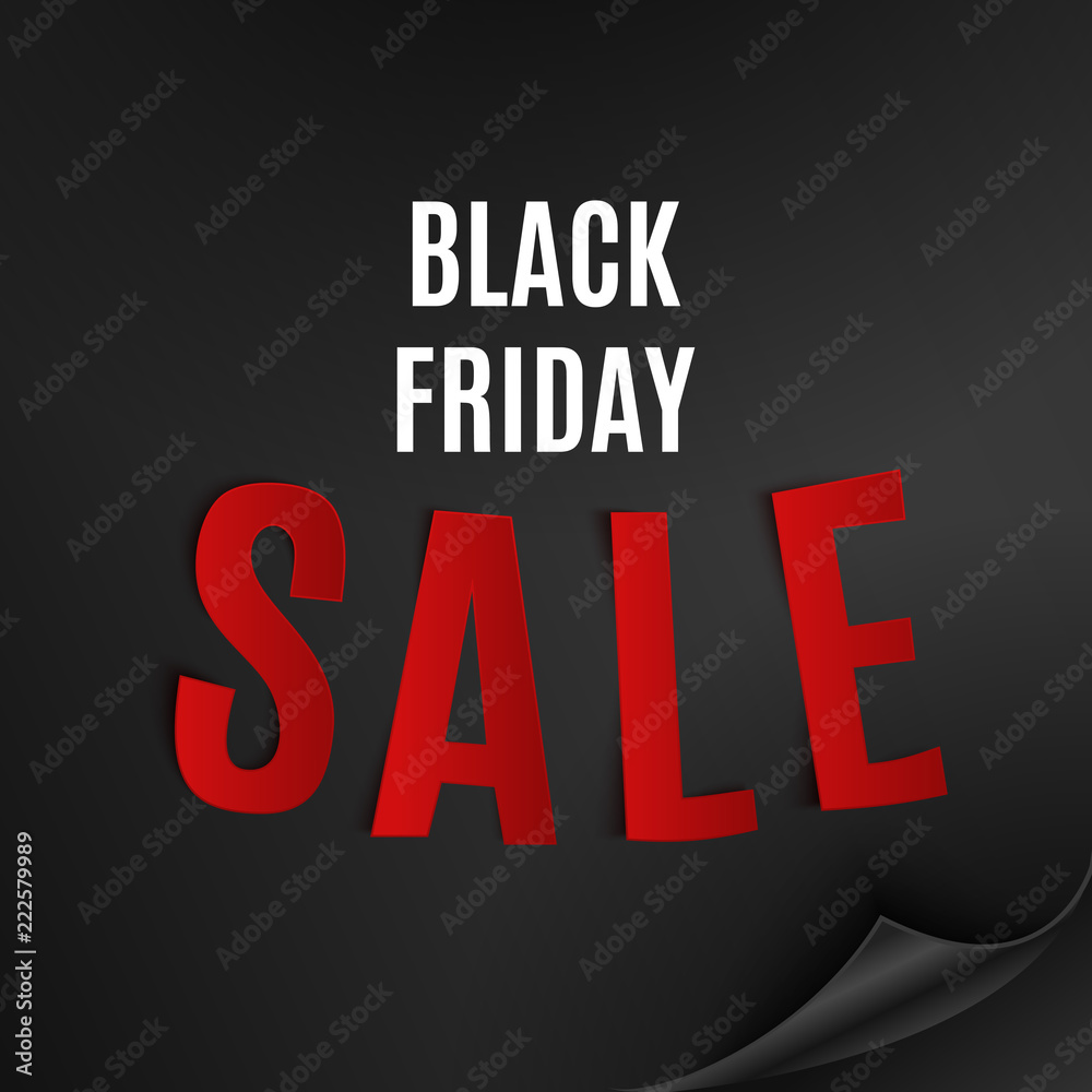 Black friday sale advertising vector illustration, discount, special offer