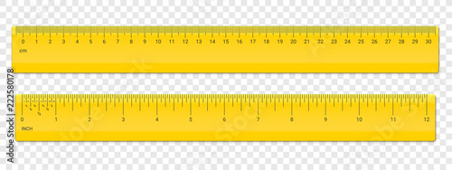 Ruler centimeter and inches scale vector plastic
