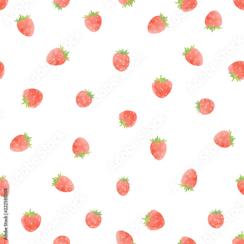 Watercolor strawberry vector pattern