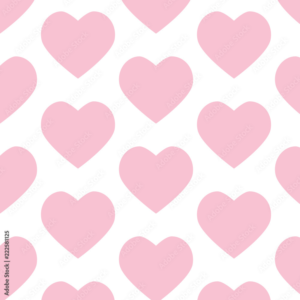 Seamless heart pattern. Valentine heart vector pattern. Pink heart vector