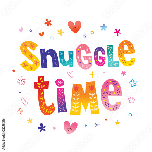 Snuggle Time - decorative lettering romantic design