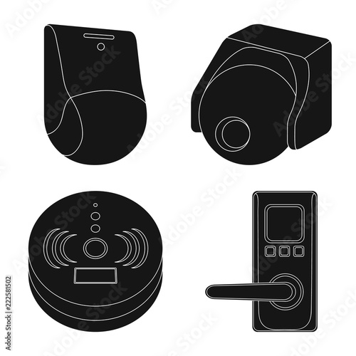 Vector illustration of cctv and camera icon. Set of cctv and system stock vector illustration.