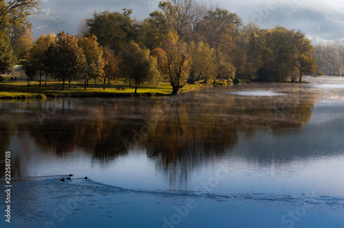 Wallpaper Mural Autumn colours on far side of tranquil lake Torontodigital.ca