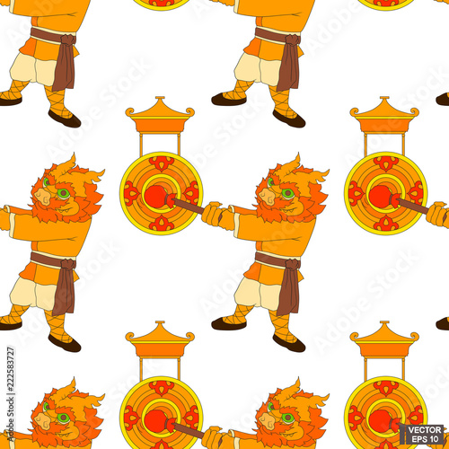 Seamless pattern Chinese dragon