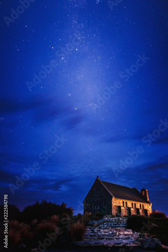 Milky Way and Church Of Good Shepherd, Lake Tekapo New Zealand