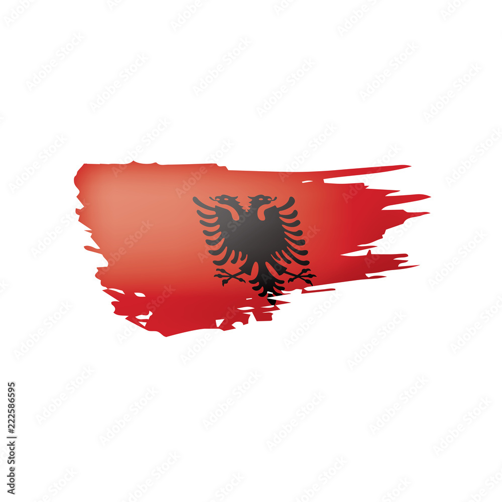 Albania flag, vector illustration on a white background Albania flag, vector illustration on a white background