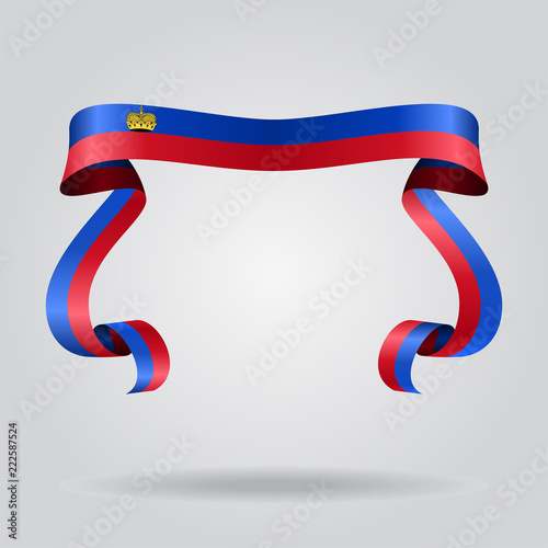 Free Download Liechtenstein flag wavy ribbon background. Vector illustration. - GFXLoad
