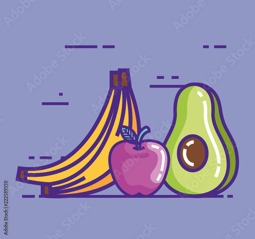 healthy food lifestyle icons