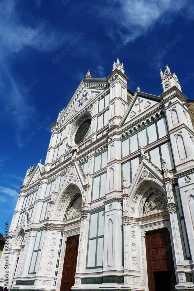 Facade of Santa Croce Basilica, Florence, Italy