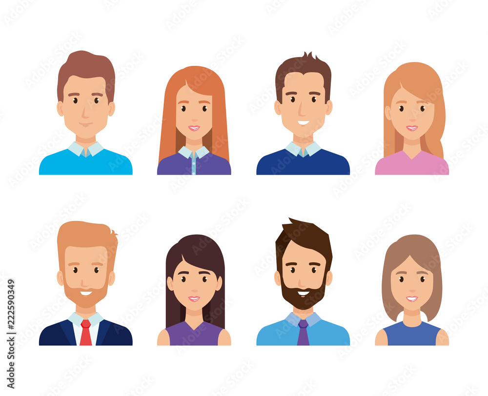 group of business people characters