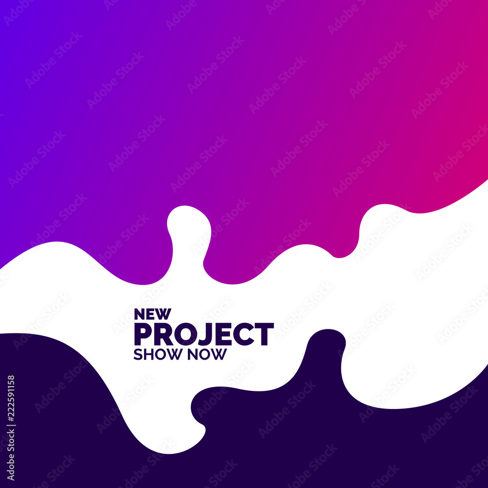 Bright poster with dynamic waves. Vector illustration in minimal style Bright poster with dynamic waves. Vector illustration in minimal style
