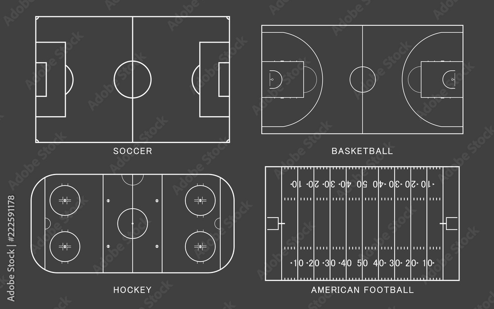 Fototapeta premium Set of sport field.