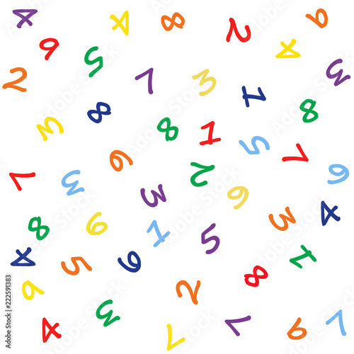 Vector background from numbers. Back to school. Seamless pattern. Vector illustration.